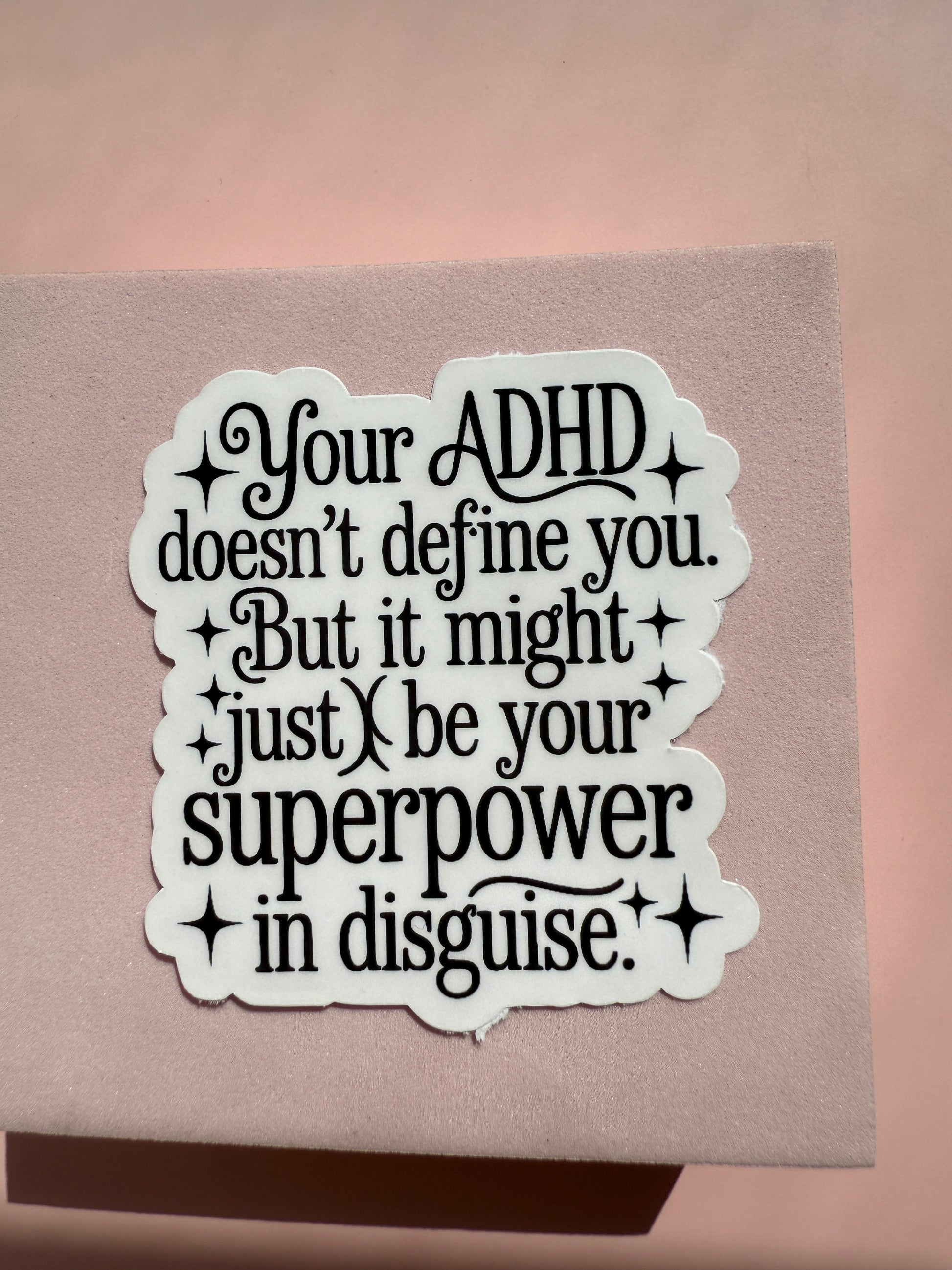 ADHD Superpower Sticker | Neurodiversity Awareness Positive Affirmation Vinyl Decal | Mental Health Motivational Self-Love Laptop Water Bottle Sticker | Multiple Sizes - The Sticker Era