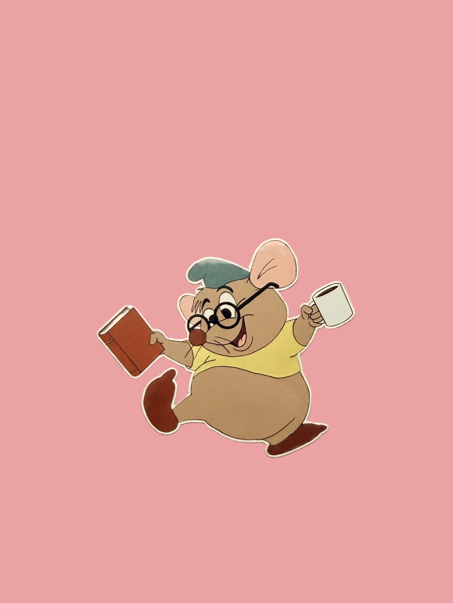 Gus Gus reading Sticker – Cozy Book Lover Vinyl Decal