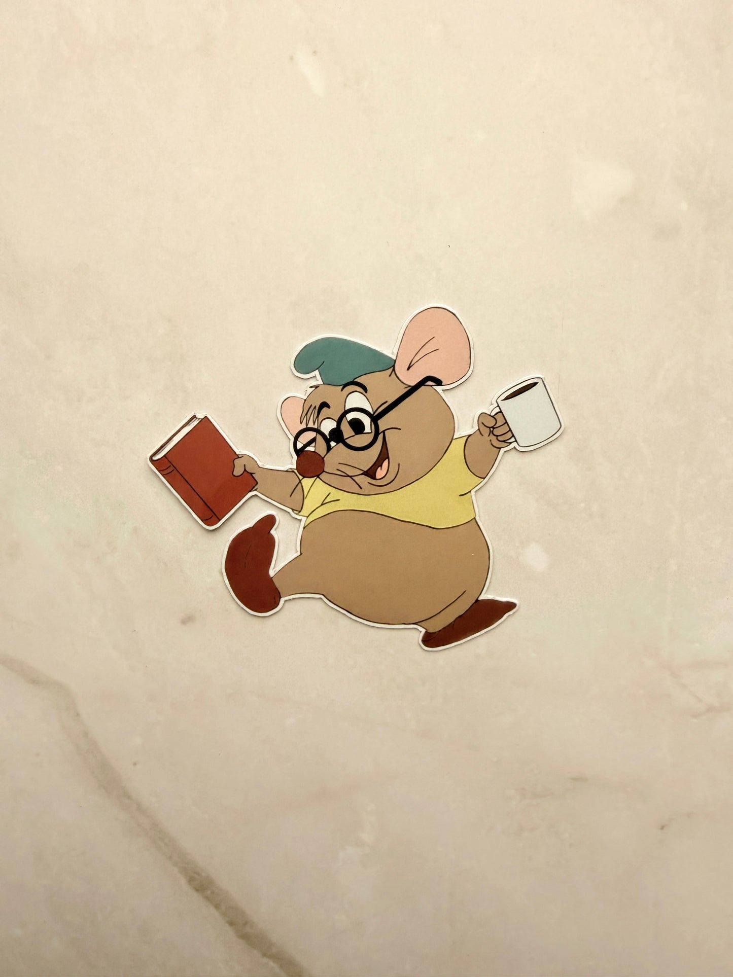 Gus Gus reading Sticker – Cozy Book Lover Vinyl Decal