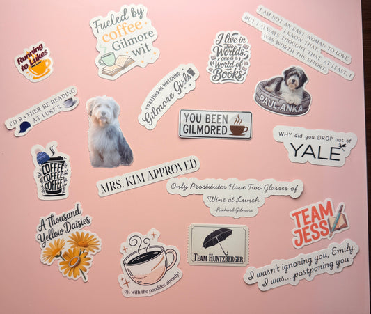 Gilmore Girls Sticker Bundle | Cozy TV Show Vinyl Stickers for Readers & Coffee Lovers