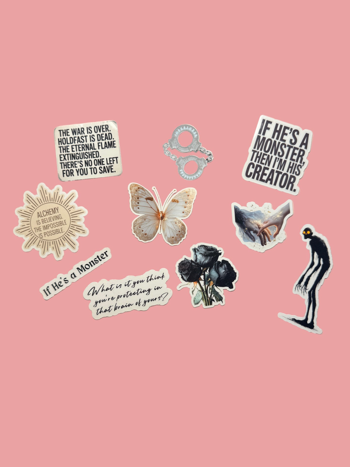 “Alchemised bookish vinyl sticker pack”