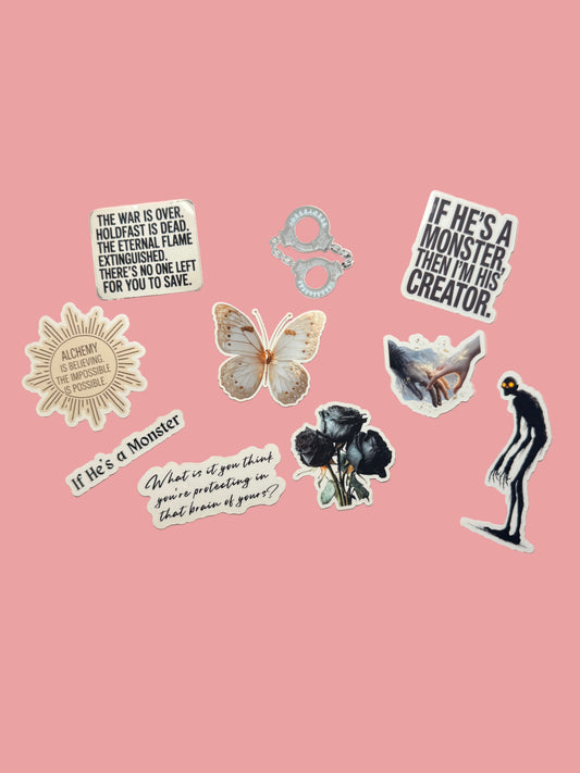 “Alchemised bookish vinyl sticker pack”