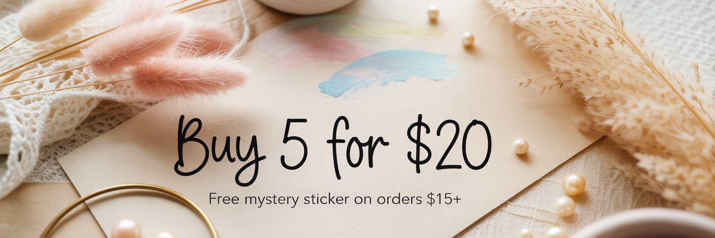 Buy 5 Stickers for $20 — Mix & Match Any Designs