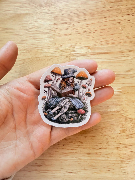 Alice in Wonderland Mad Hatter hat vinyl sticker
