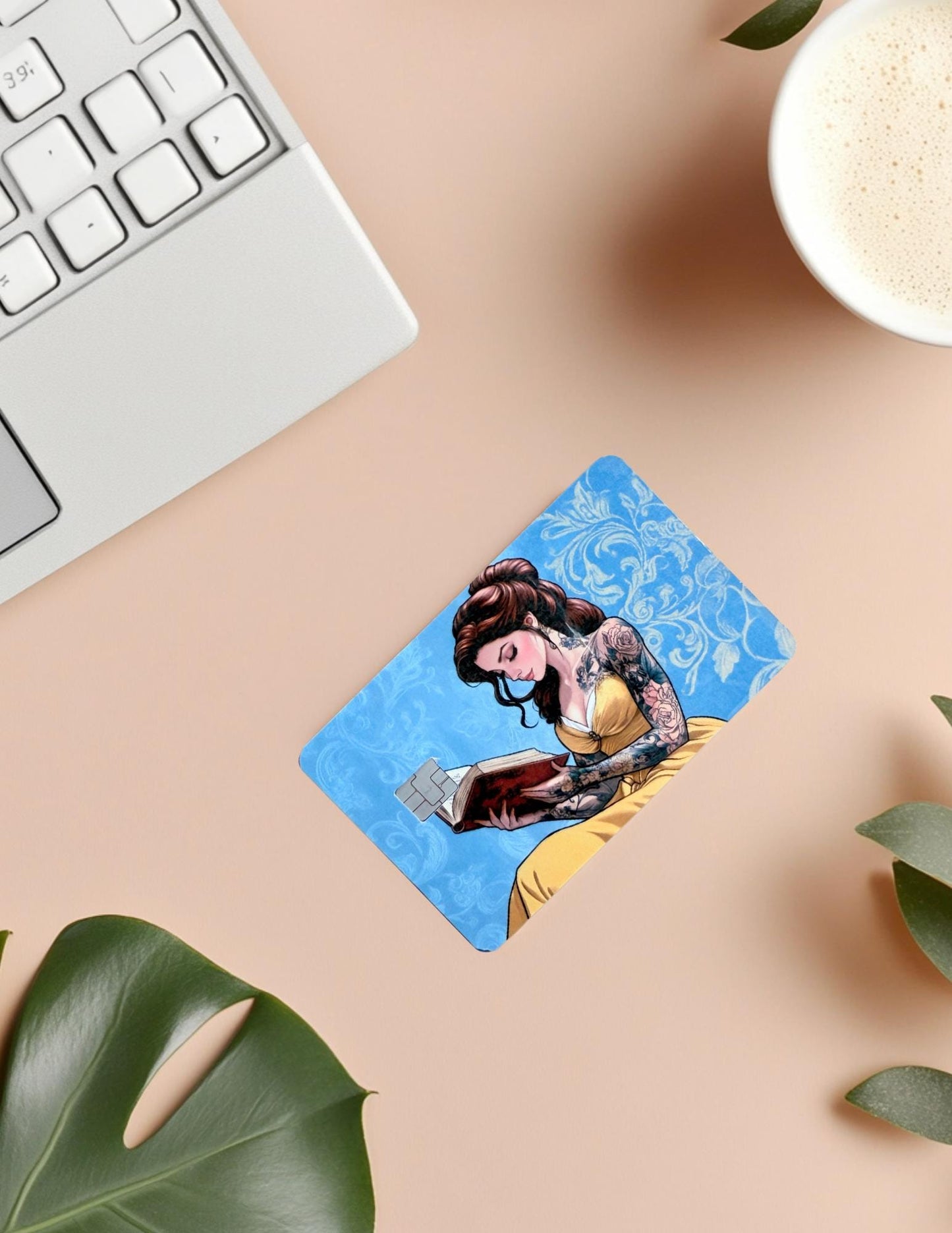 Tattooed Belle Debit Card Skin | Bookish Fantasy Vinyl Cover | Edgy Princess Damask Card Sticker | Fairytale Reader Gift | Disney Fan Accessory - The Sticker Era