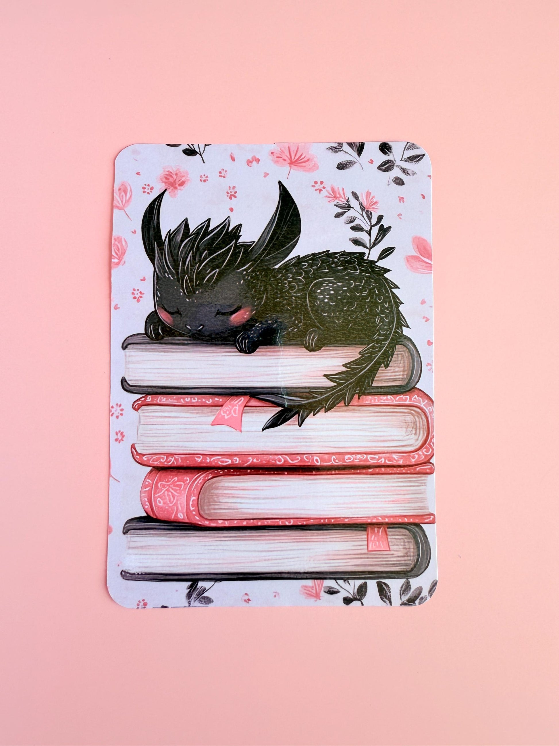 Sleepy Dragon Kindle Insert – Shipped Fantasy Kindle Decor, Cozy Book Stack Aesthetic, Bookish Reader Gift - The Sticker Era